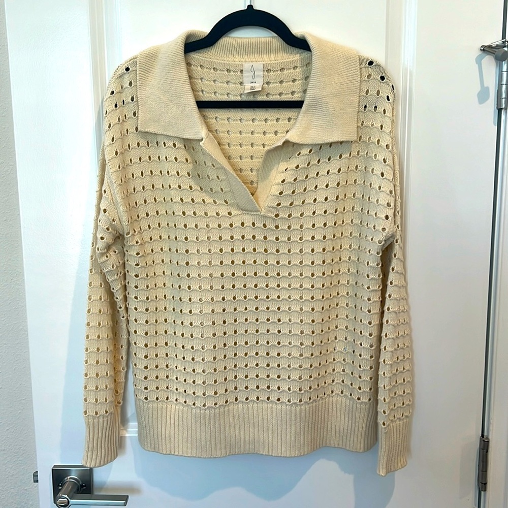 JOIE Pullover Eyelet Sweater